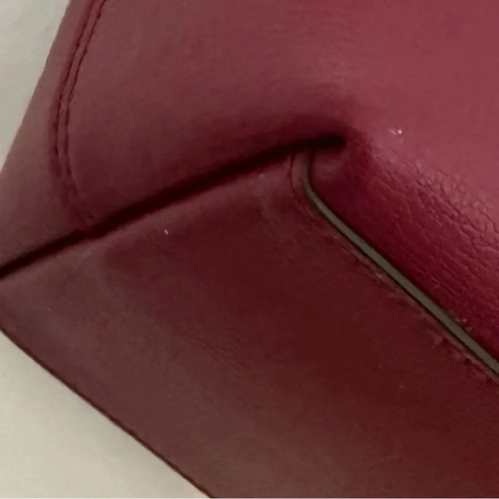 Kate Spade Patrice Satchel Crossbody Bag Deep Red Cranberry Leather - Picture 12 of 16